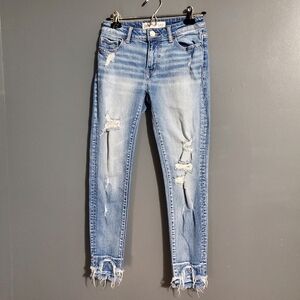 BKE Buckle Blue Skinny Womens Jeans Distressed Stella Mid Rise Slim Ankle Sz 24